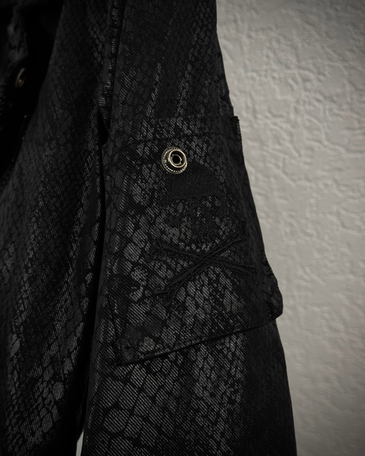 By The R Python Waxed Studded Biker Jacket