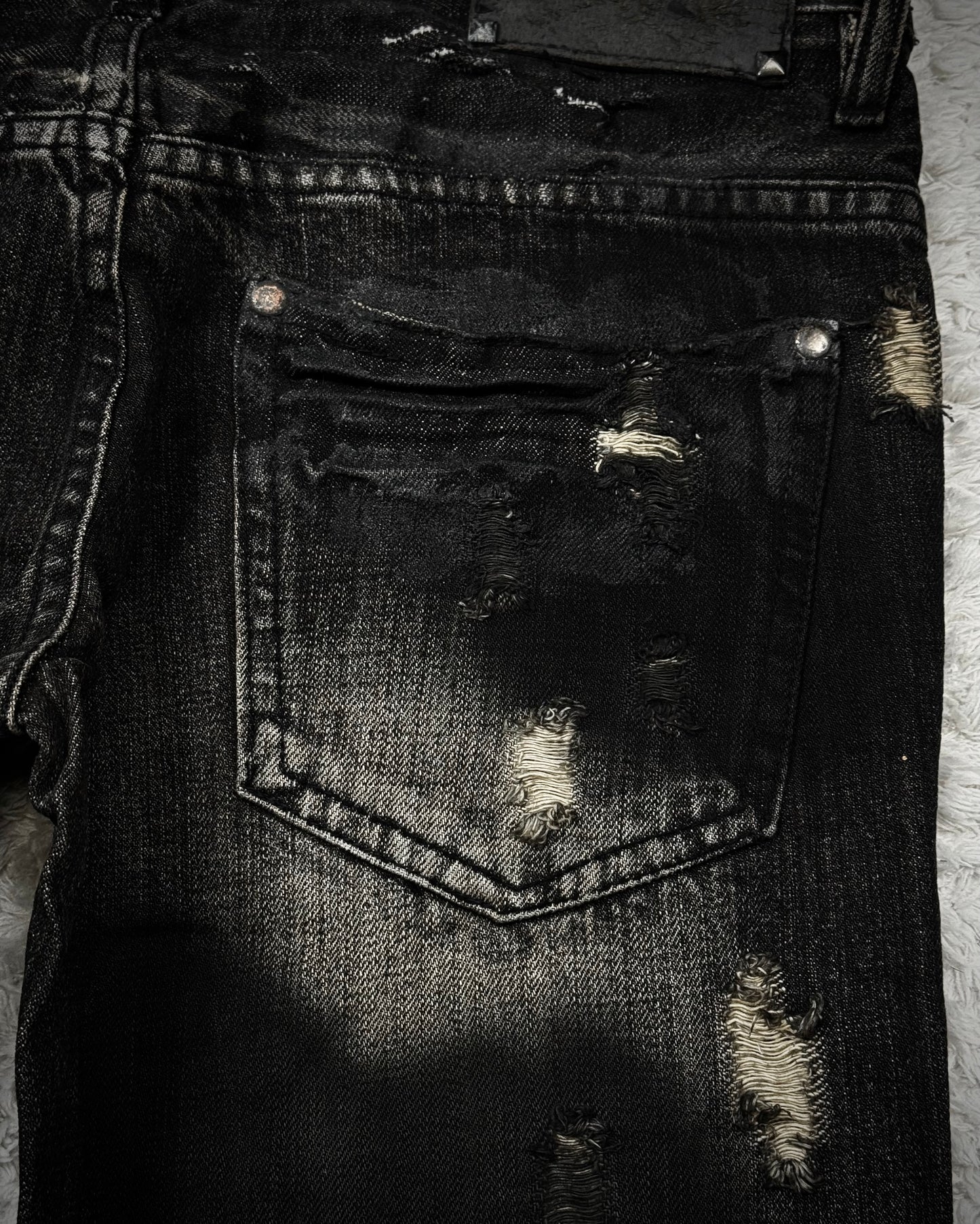 Midas Smoke Washed Coated Bootcut Jeans