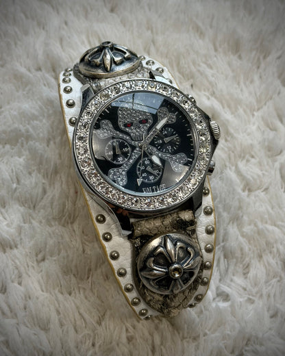 Voltage Skull Crystal Python Detailed Watch