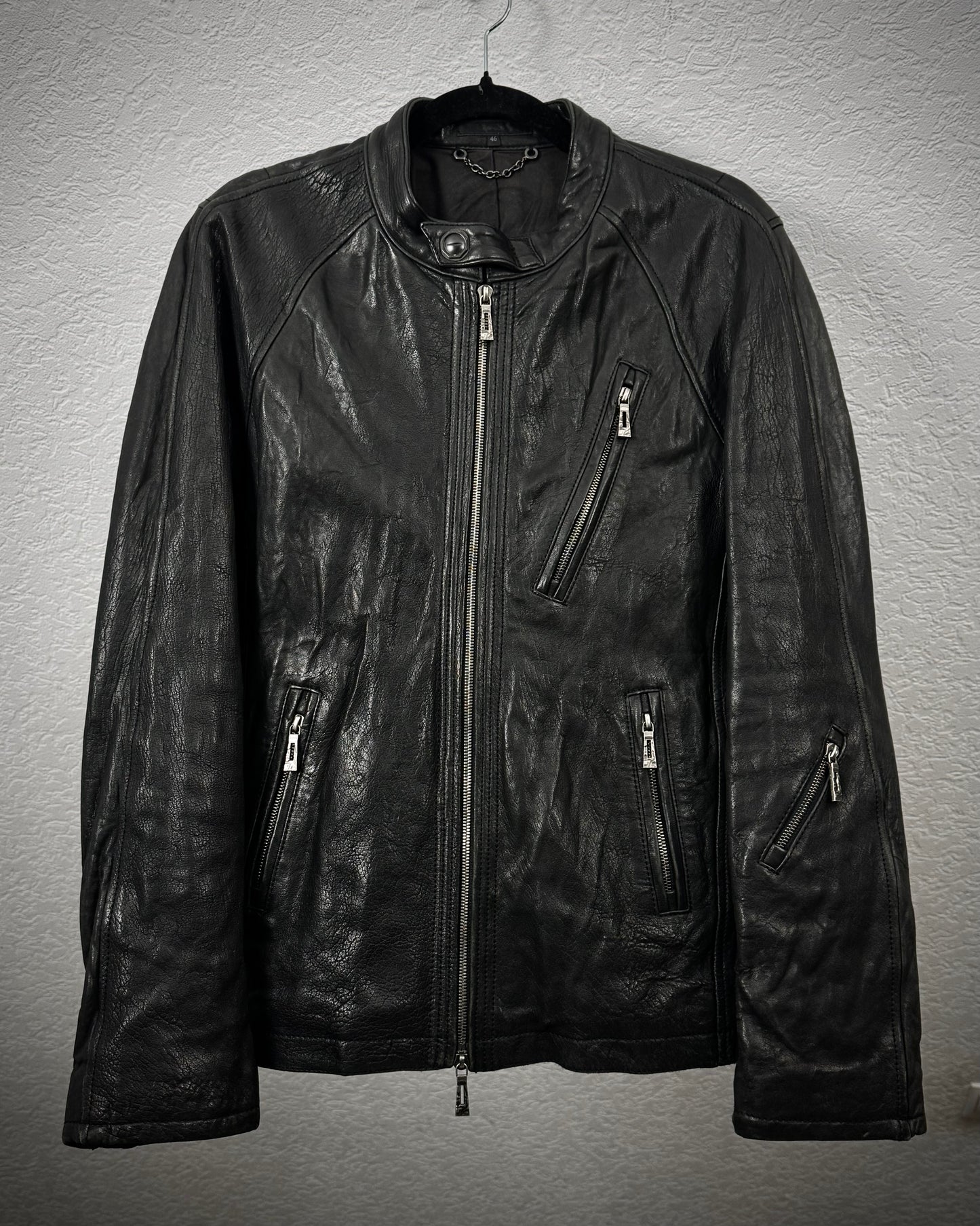 CAV-000 Chained Full-Grain Leather Jacket