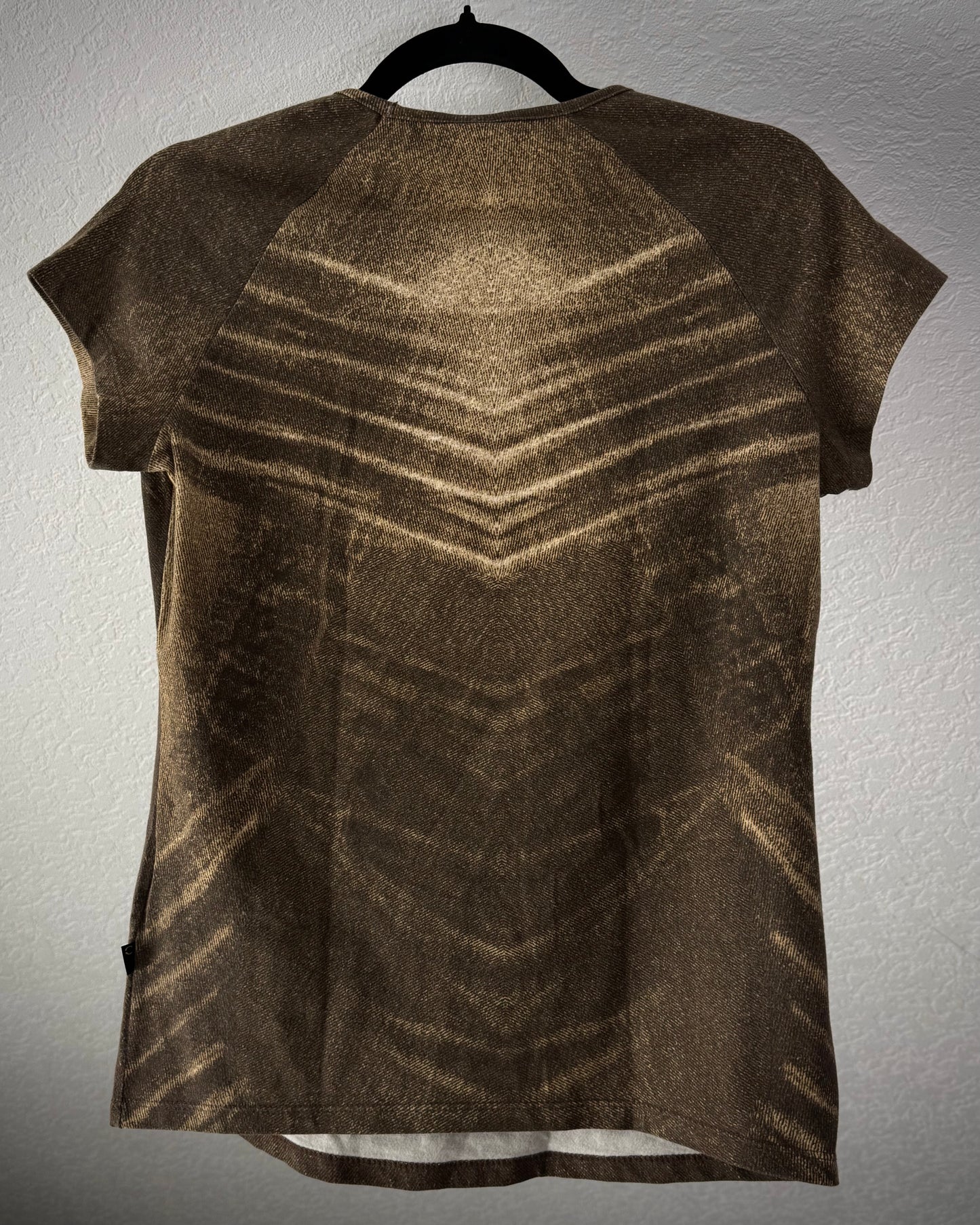 Roberto Cavalli Wood Textured Raglan T-Shirt