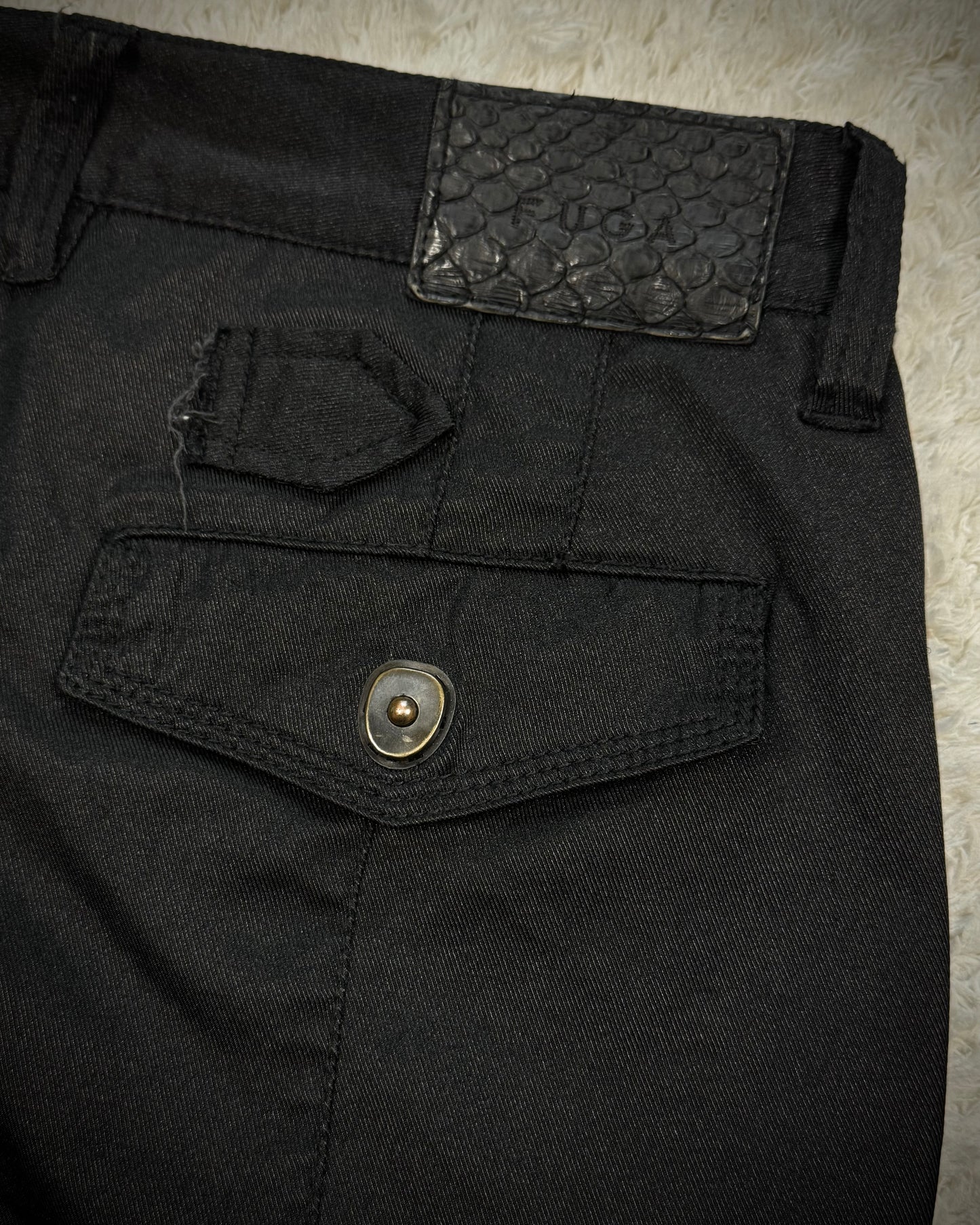 Fuga Fringed Luster Bondage Gas Mask Cargo Shorts