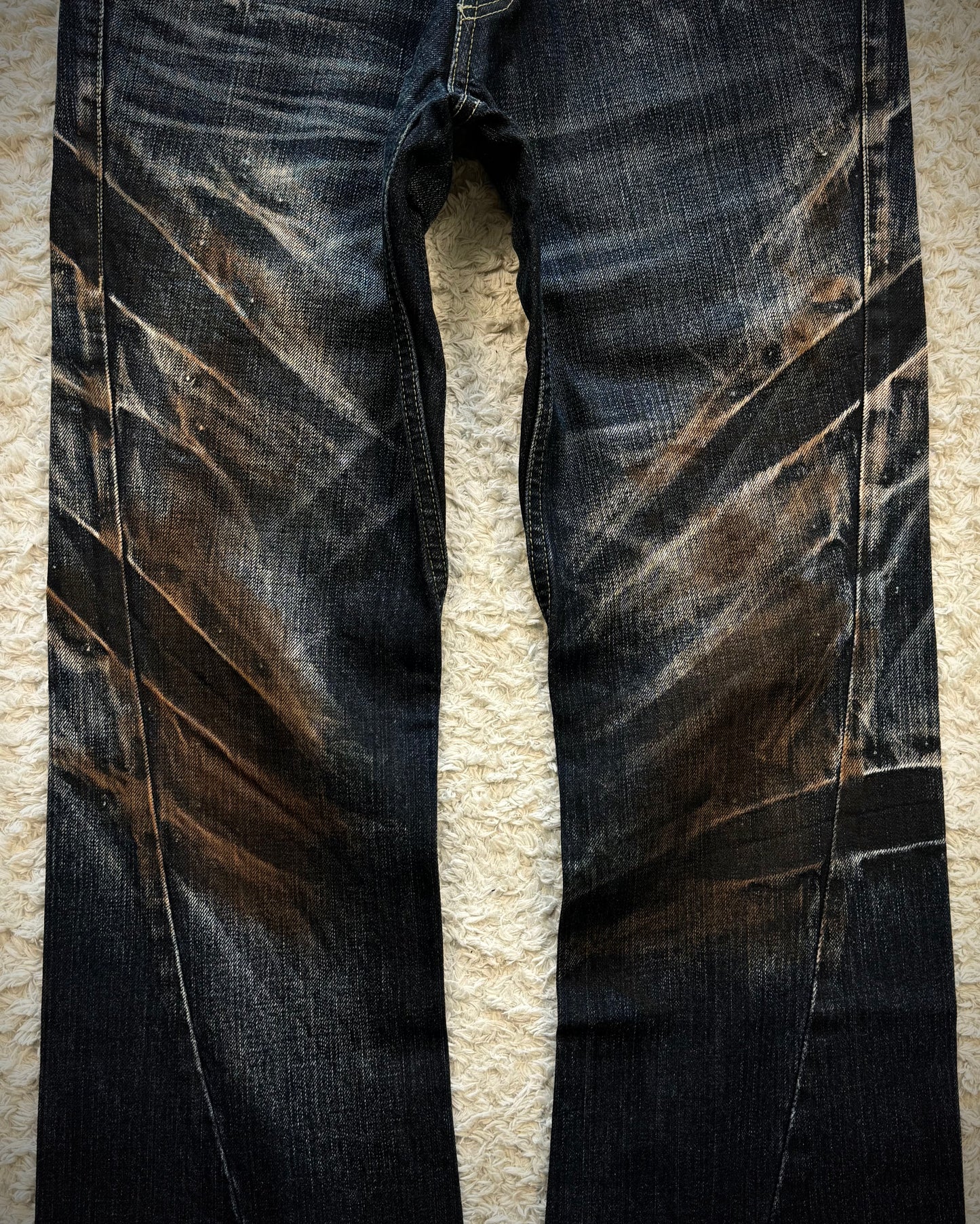 Tornado Mart Mud Clawmarks Washed Flap Pocket Flared Jeans