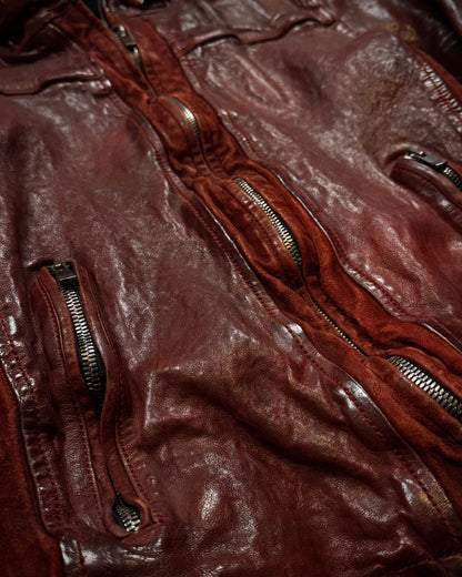 Cathy Jane Crimson Quilted Leather Jacket