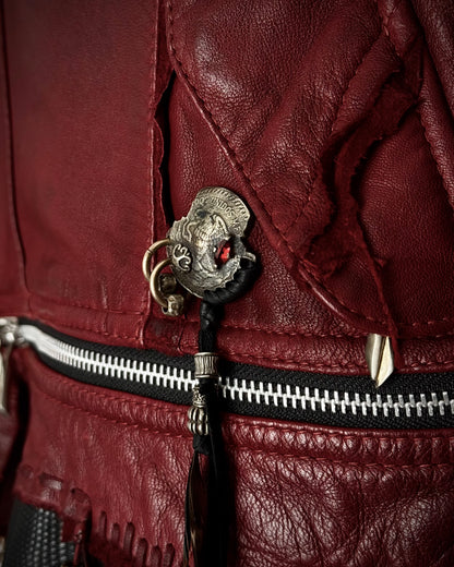 14th Addiction “Beat It” Crimson Leather Jacket