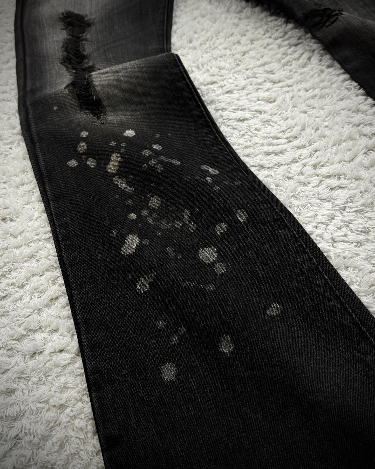 Fuga Whisker Waxed Bleach Splatter Bootcut Jeans