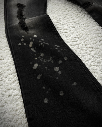 Fuga Whisker Waxed Bleach Splatter Bootcut Jeans