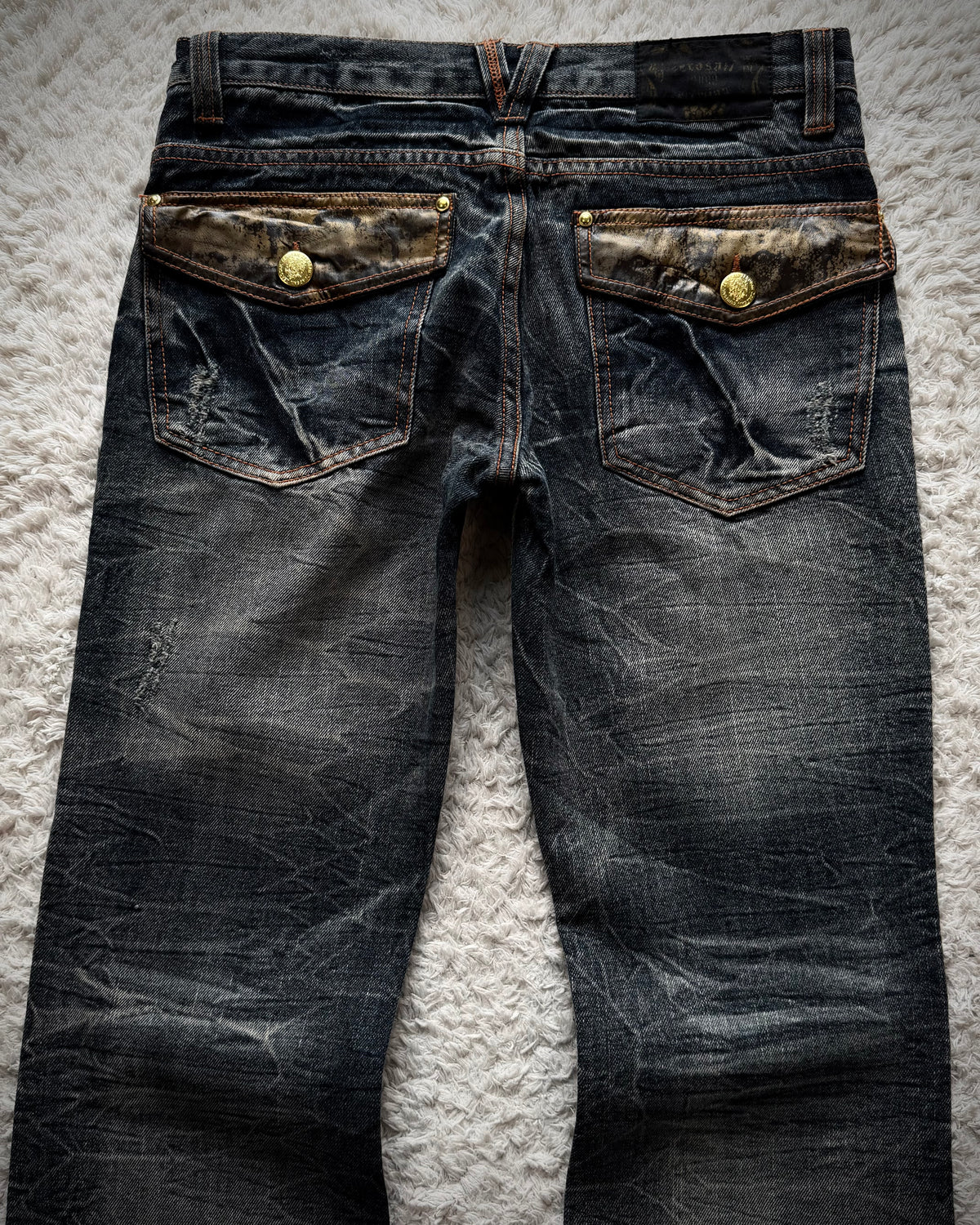 Zero Sail Leather Detailed Vintage Bootcut Jeans