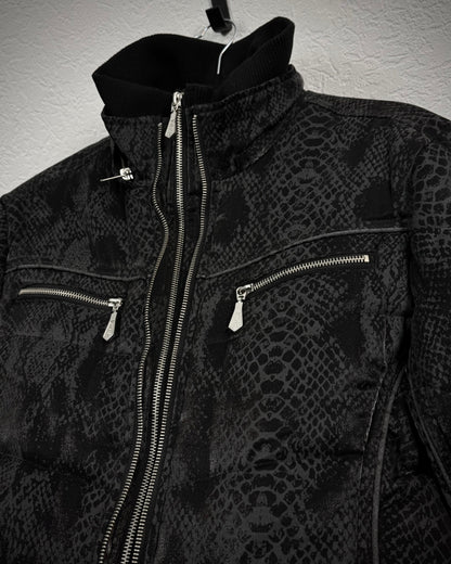 Bernings Sho Python Pattern Double Zip Lightweight Puffer Jacket