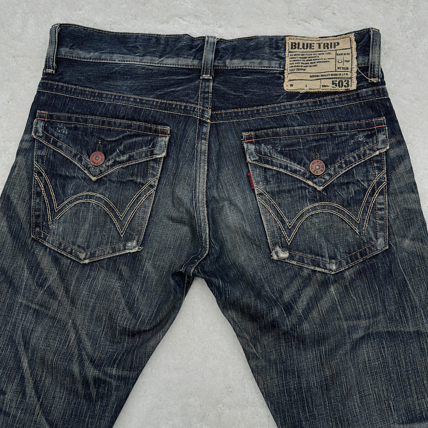 Edwin Blue Trip Mud Washed Flared Jeans