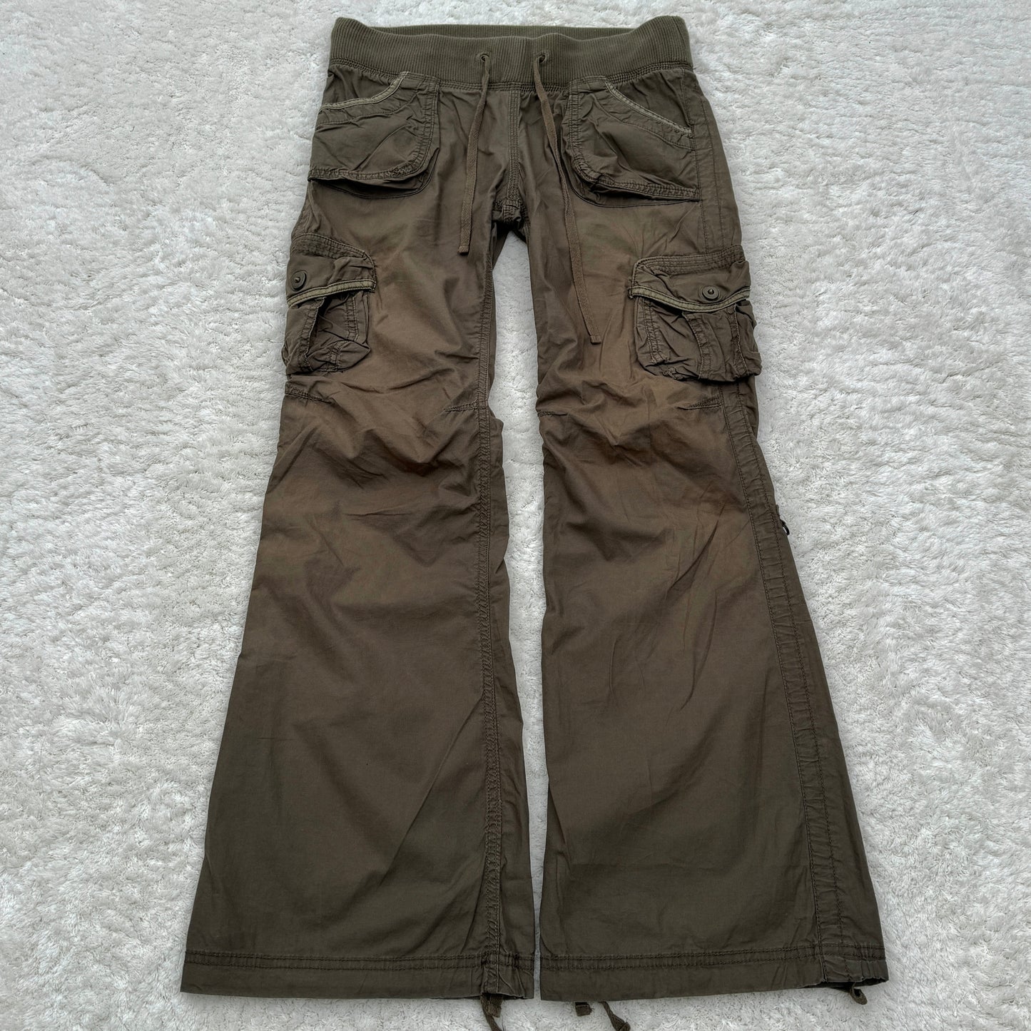 G.O.A Khaki Gas Mask Flared Cargo Pants