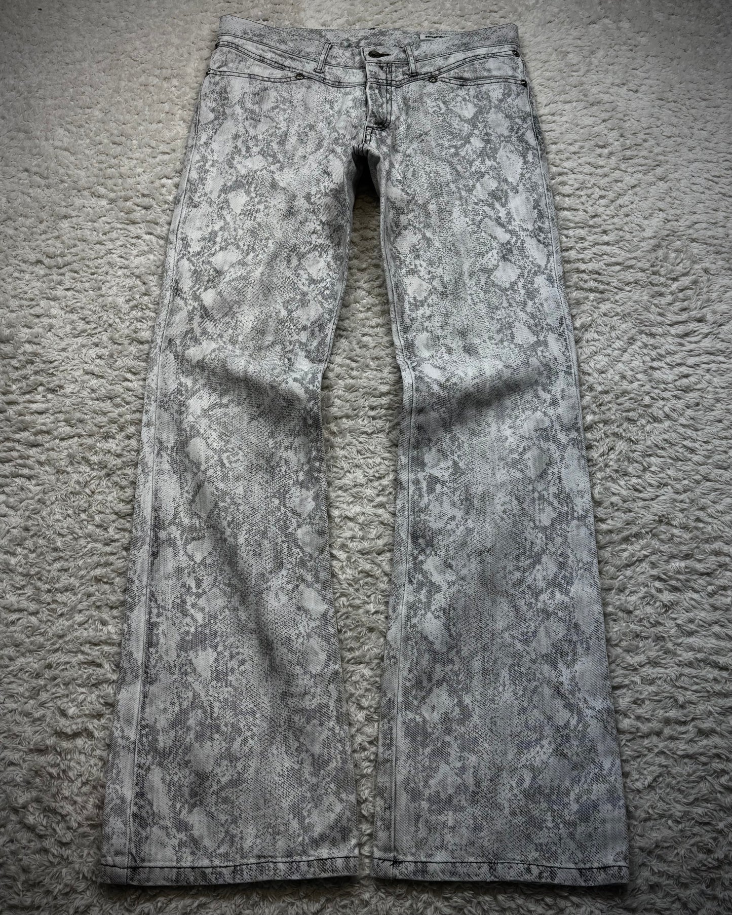 Semantic Design Python Pattern Flared Jeans