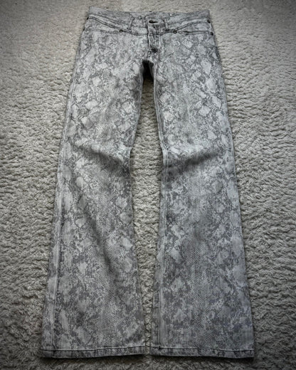 Semantic Design Python Pattern Flared Jeans