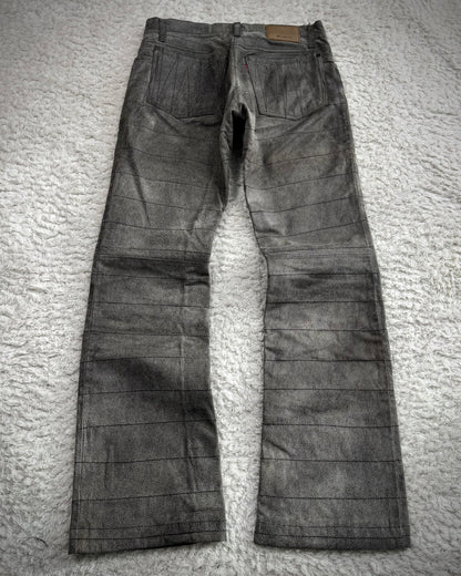 L7 Real Hip “Hagi” Textured Leather Bootcut Pants