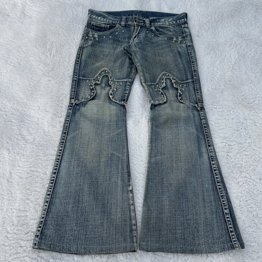 Tornado Mart Studded Flared Jeans