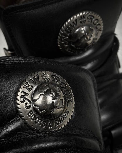 New Rock Steel Heel Leather Boots