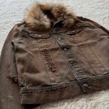 Hare Mud Wash Fur Denim Jacket