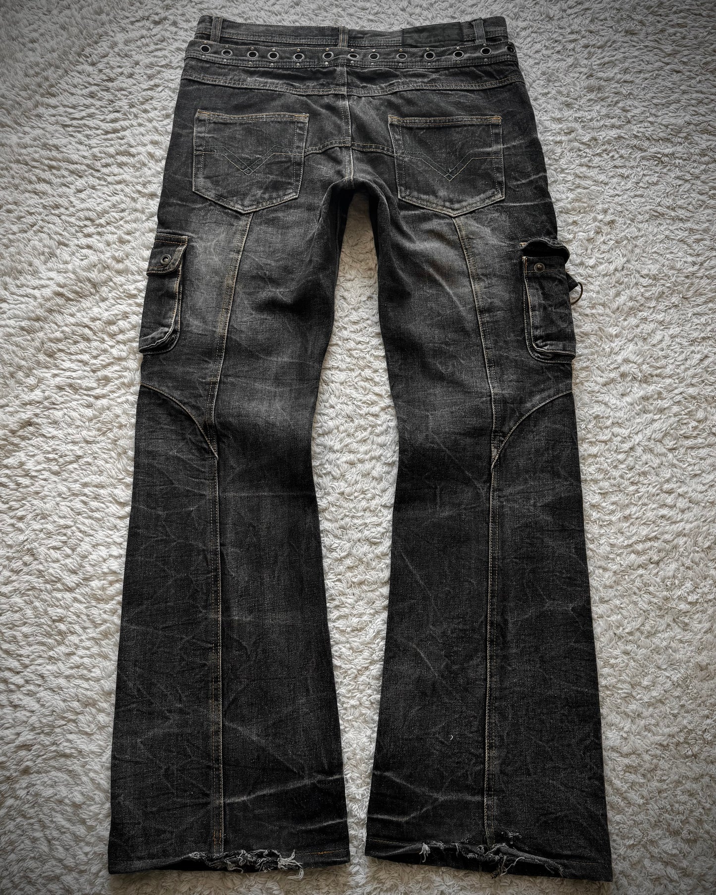 Lowbox Double Waisted Lace Up Bootcut Jeans