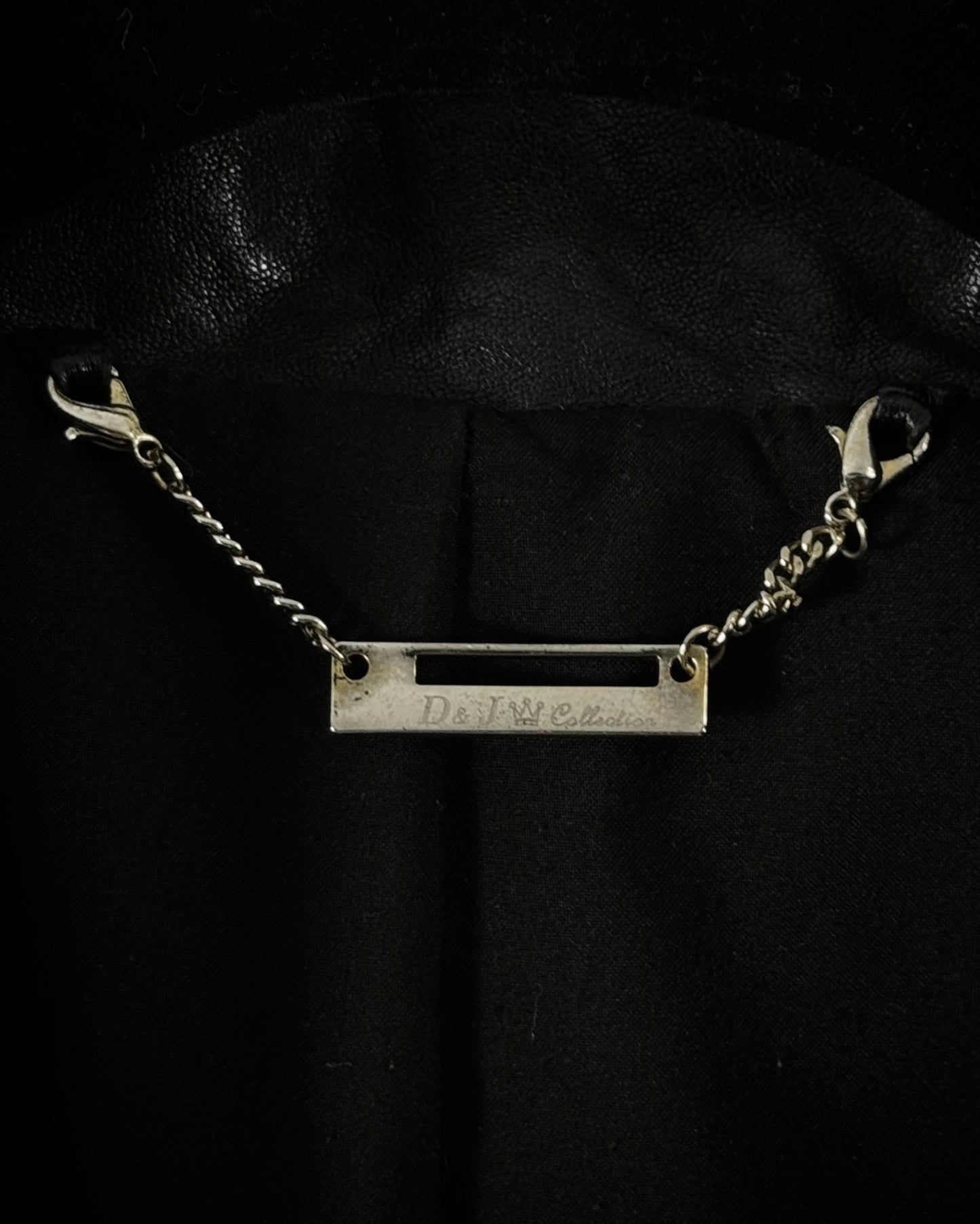 D&J Collection Leather Biker Jacket