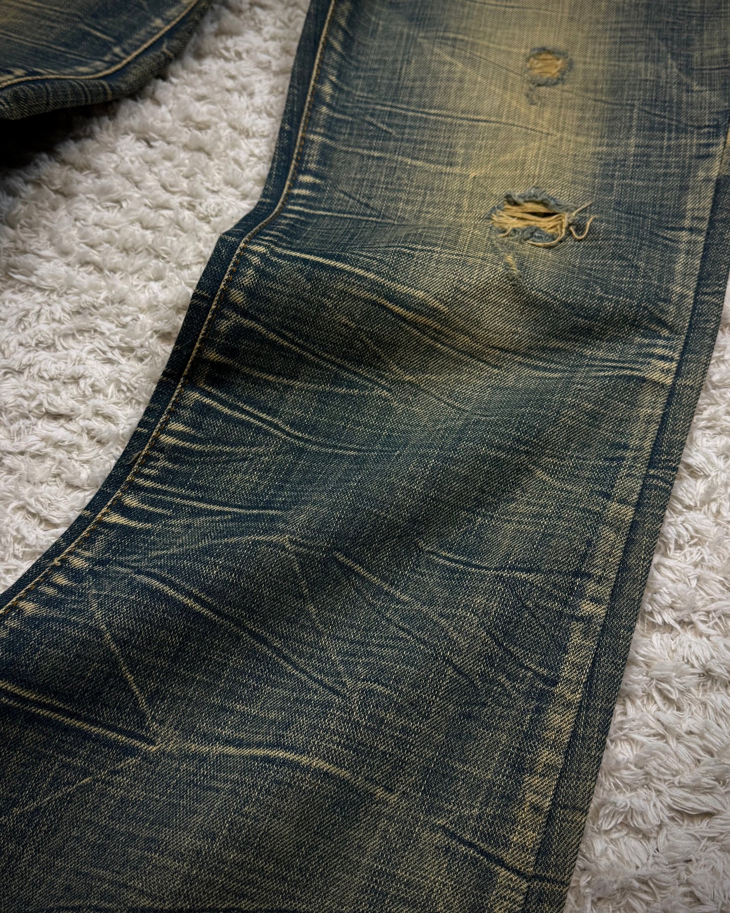 Agate Honeycomb Mud Washed Flared Jeans