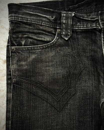 Tornado Mart Tribe Skull Embroidery Flared Jeans