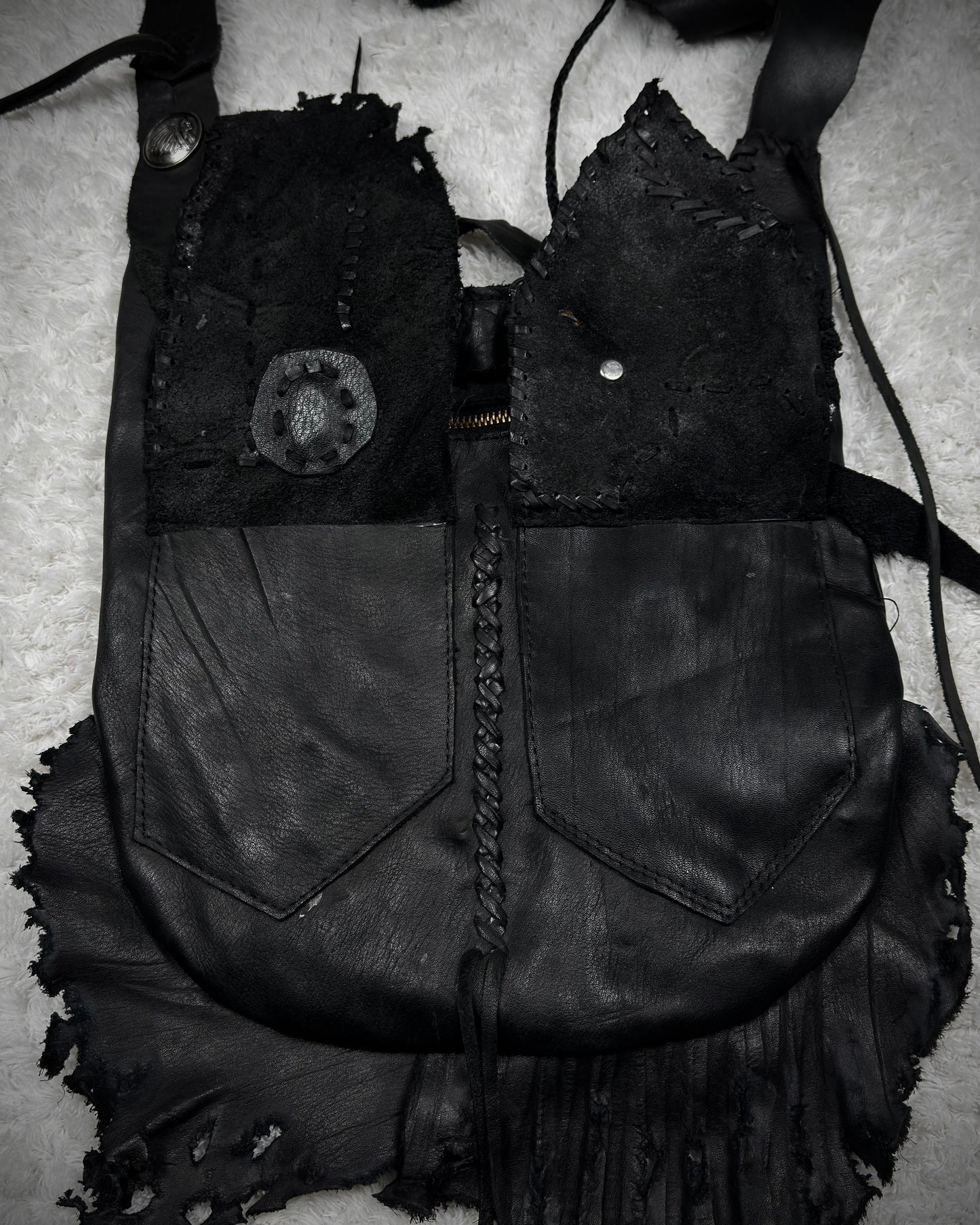 Raw Cut Crocodile Leather Shoulder Bag