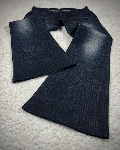 Tornado Mart Crocodile Washed Flared Jeans