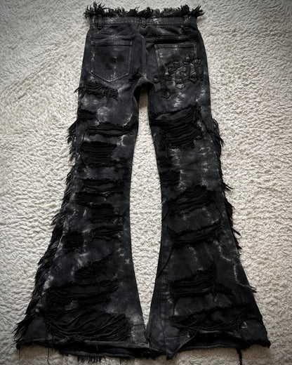 Yasuyuki Ishii Aztec Repaired Fringed Bell Bottom Flared Pants