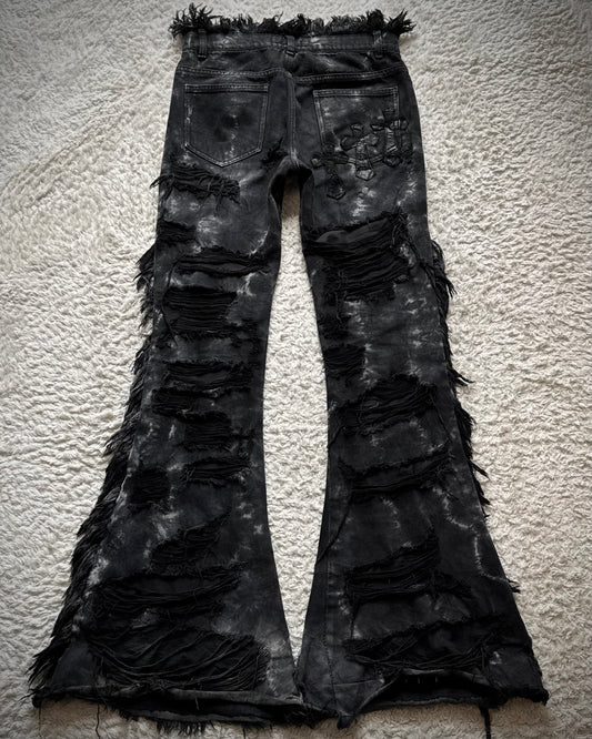 Yasuyuki Ishii Aztec Repaired Fringed Bell Bottom Flared Pants
