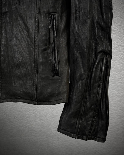 Schorl Textured Leather Tassel Jacket