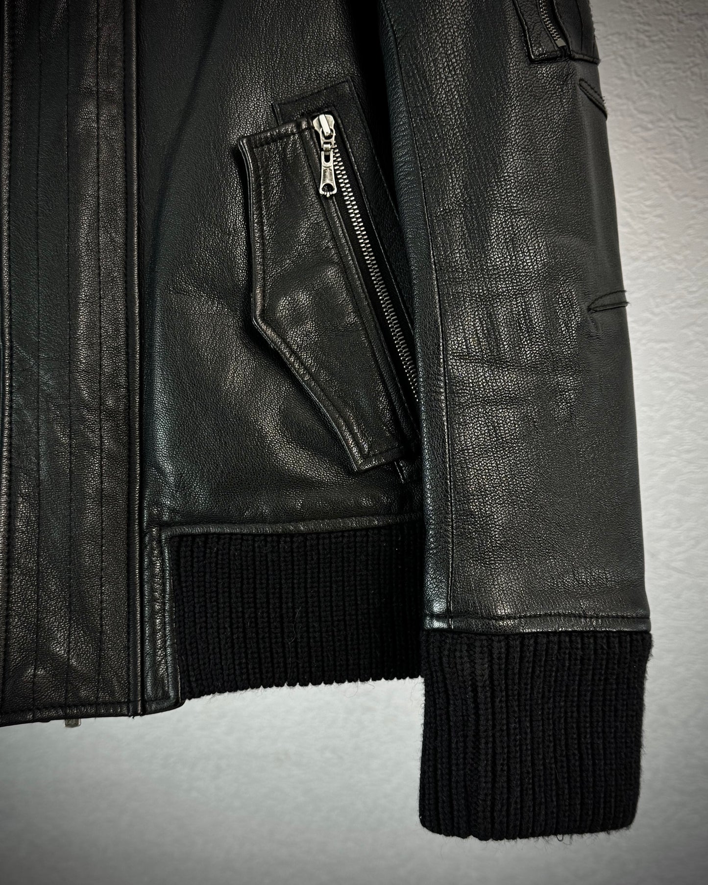 Yasuyuki Ishii Hooded Goatskin Leather Jacket
