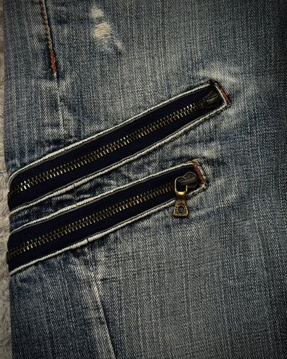Semantic Design Python Detailed Spiral Flared Jeans