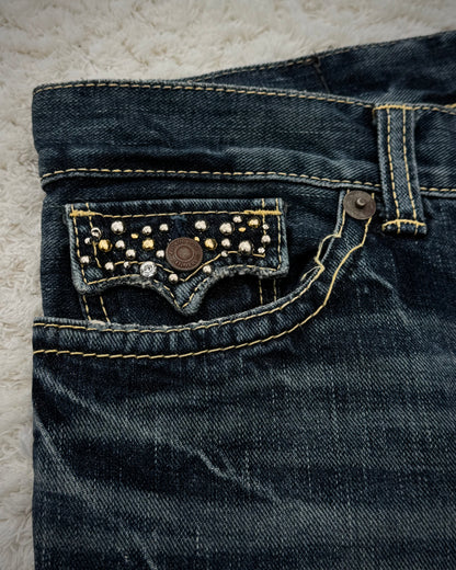 Irish Western Studded Repaired Distressing Jeans