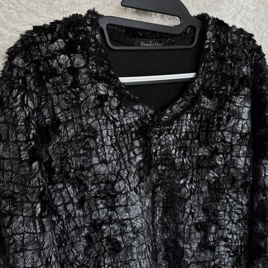 Tornado Mart Shiny Fur Croco Pattern Sweater