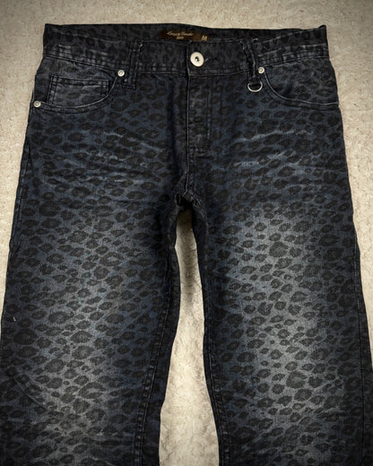 Luxury Gender Leopard Pattern Bootcut Jeans