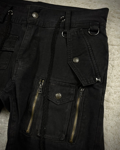 Midas Laced Multi-Pocket Flared Cargo Pants