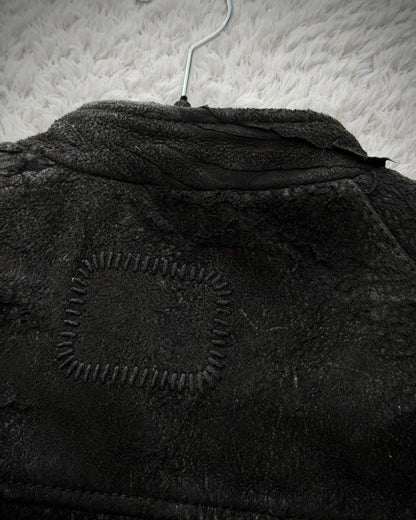 Tigha Blistered Sheepskin Leather Jacket