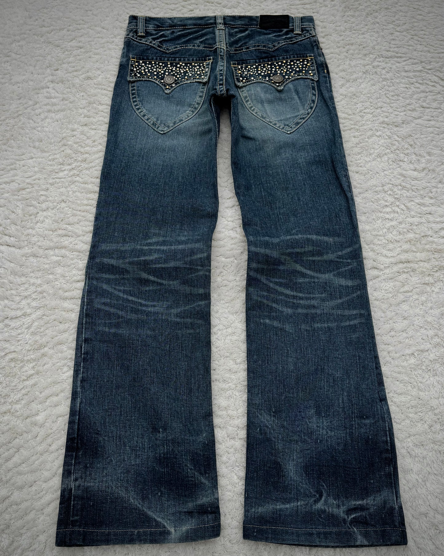 Irish Western Studded Repaired Distressing Jeans