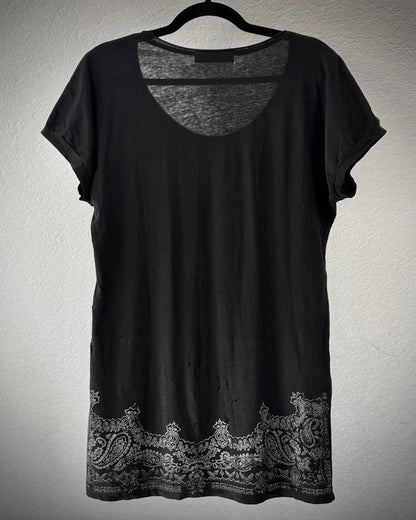 Heaven & Earth Paisley Fringed T-Shirt