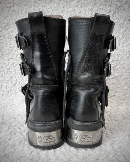 New Rock Steel Heel Leather Boots