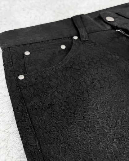 Tornado Mart Snakeskin Pattern Flared Pants