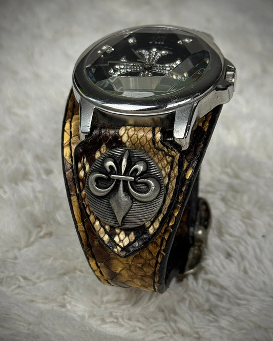 Deep Zone Python Fleur De Lis Watch