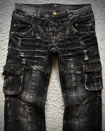 Lowbox Double Waisted Lace Up Bootcut Jeans