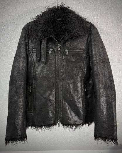 Custom Culture Luster Textured Full Fur Jacket