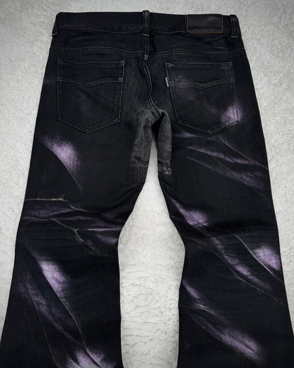 Tornado Mart Purple Washed Flared Jeans