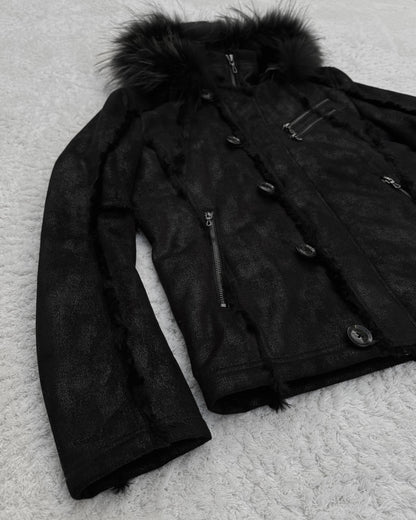 Fuga Textured Raccoon Fur Parka