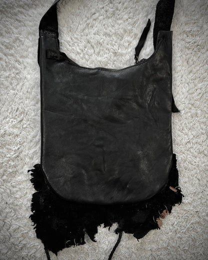 Raw Cut Crocodile Leather Shoulder Bag