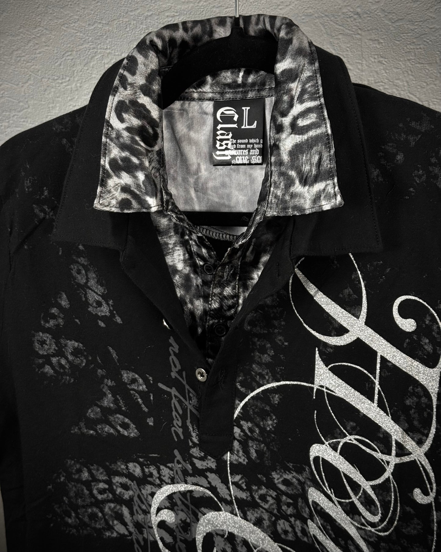 Leopard Poem Luster Double Layered Polo Shirt