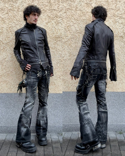 New Rock Steel Heel Leather Boots