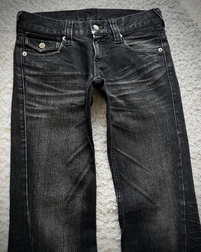 Tornado Mart Clawmarks Washed Spiral Flared Jeans